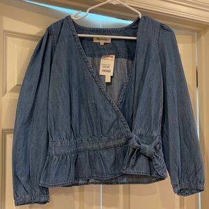Denim Wrap blouse